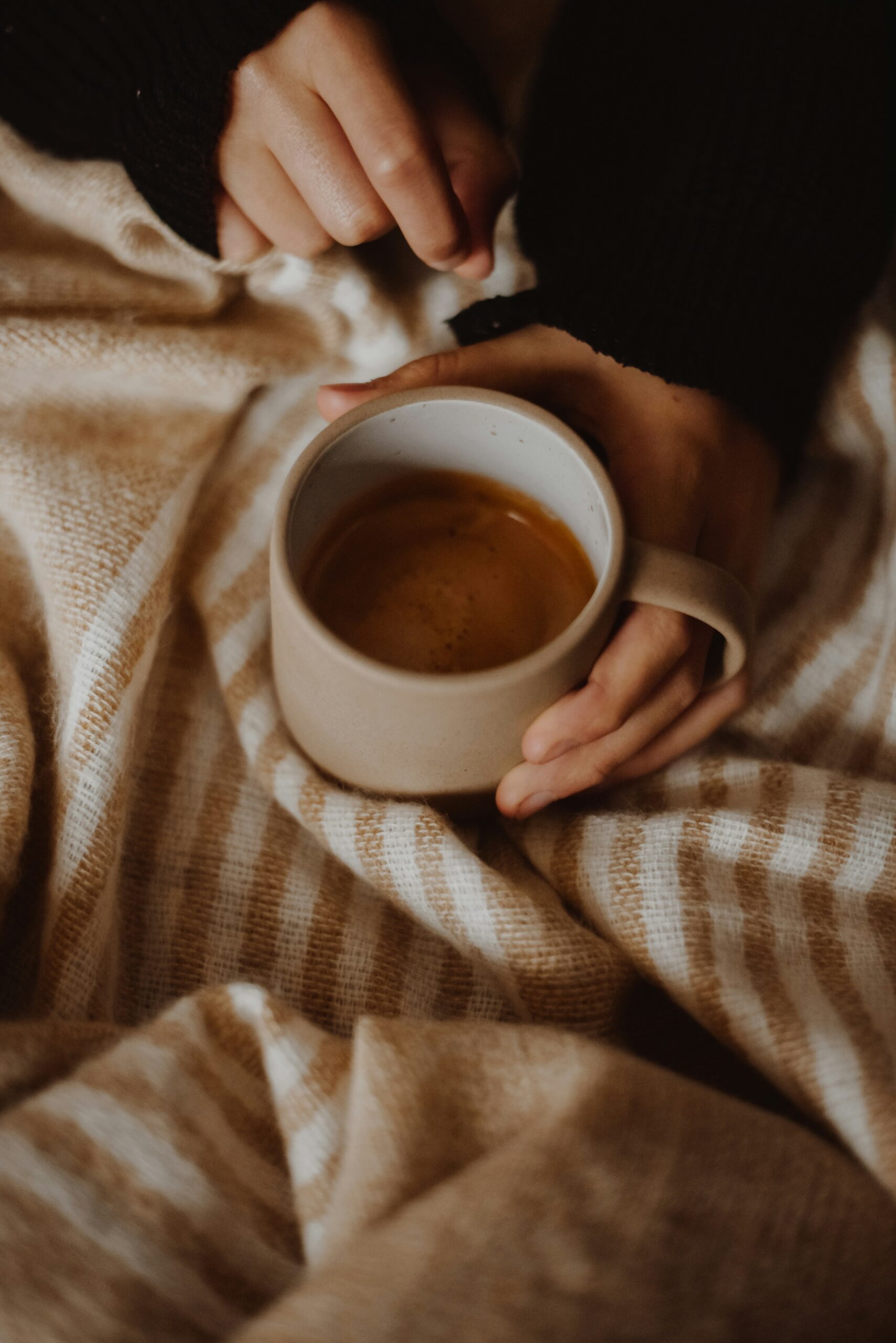 drinking coffee
