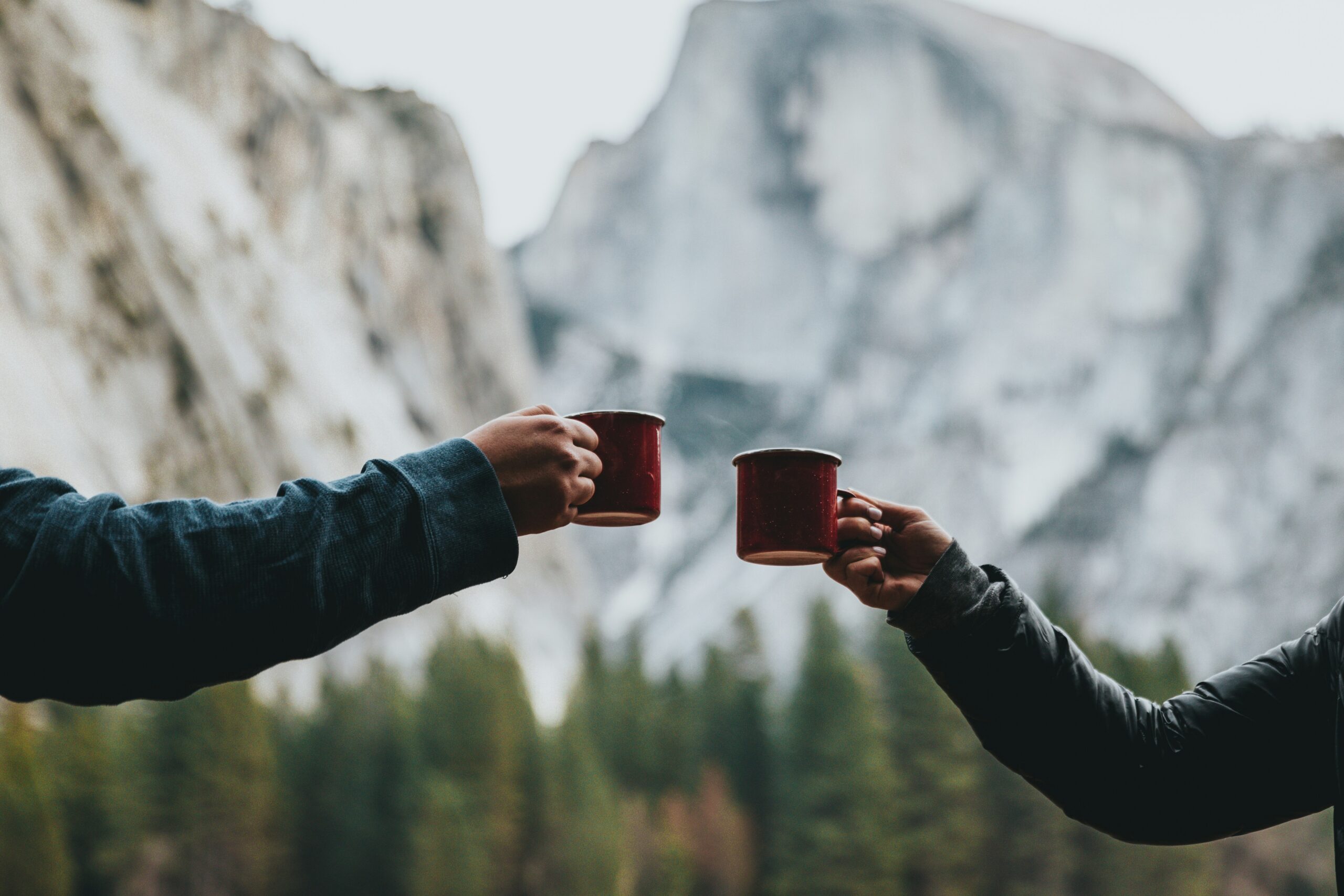 drinking coffee