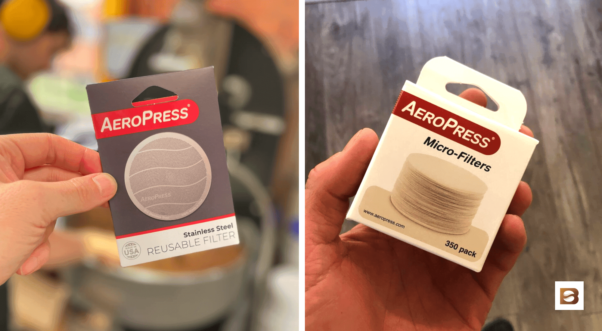 paper filter and metal filter